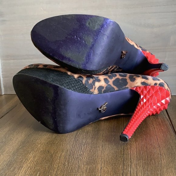 Rachel by Rachel Roy Kimi Leopard Spiked Heels - 7 - Picture 6 of 6